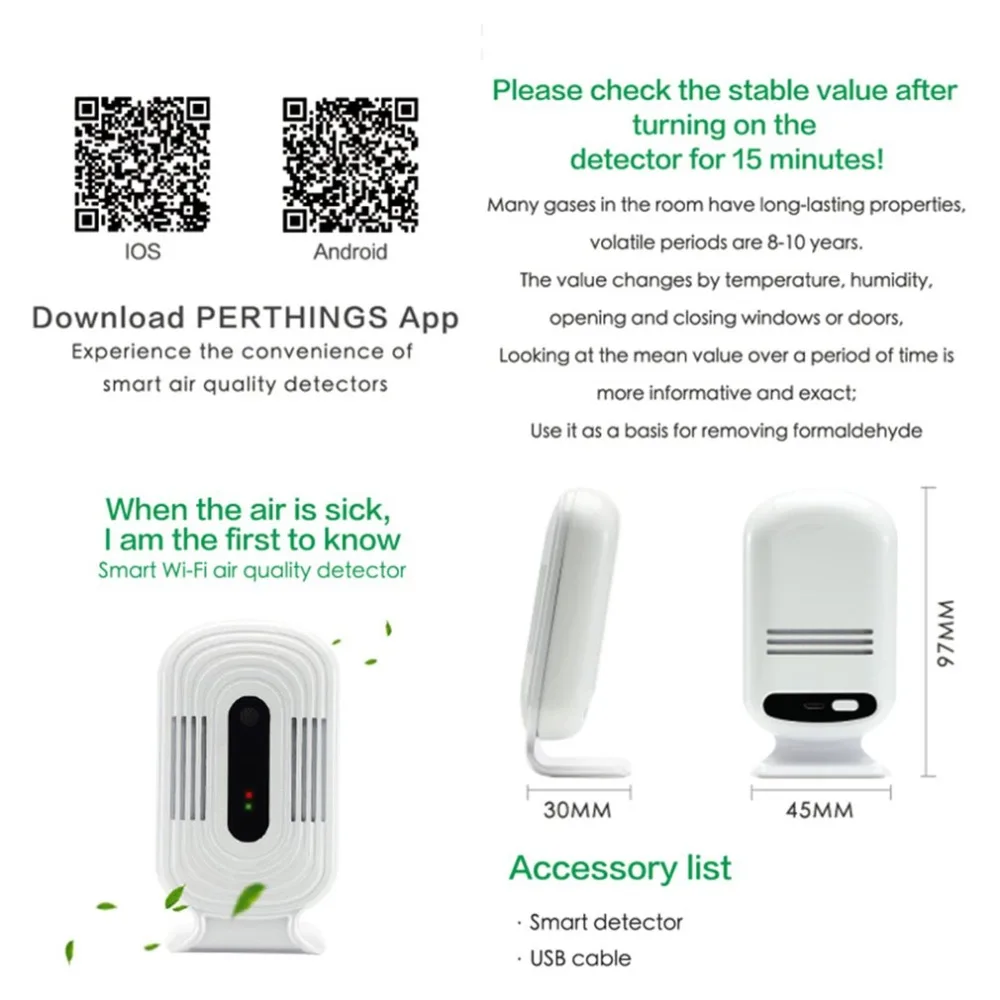 Wi-Fi Цифровой ЖК-дисплей Формальдегид детектор тестера PM2.5 Air Quality монитор метр |