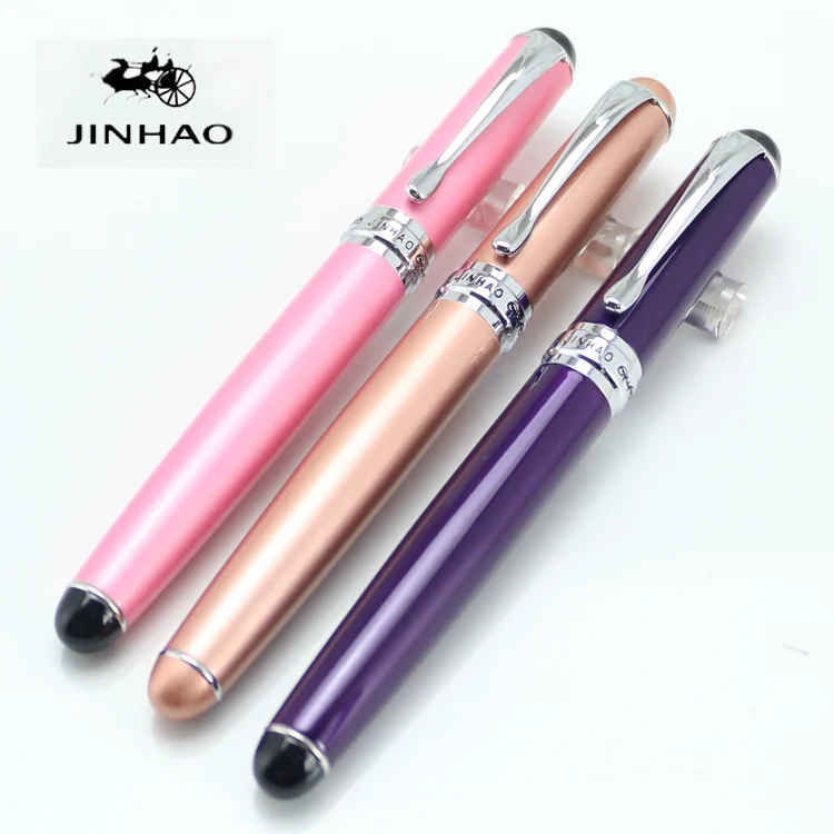 JINHAO 750 Pink Purple Champagne Silver 15 colours 0.7mm Nib Rollerball Pen Caneta Stationery Office School Supplies Full Metal