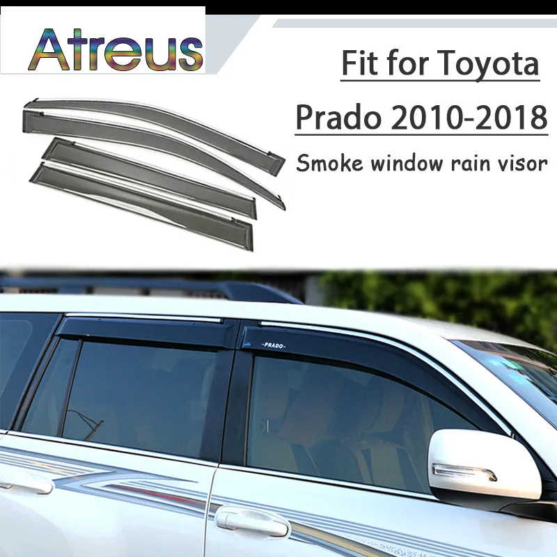 

Atreus 1set ABS For 2018 2017 2016-2010 Toyota Prado 150 J150 Accessories Car Vent Sun Deflectors Guard Smoke Window Rain Visor