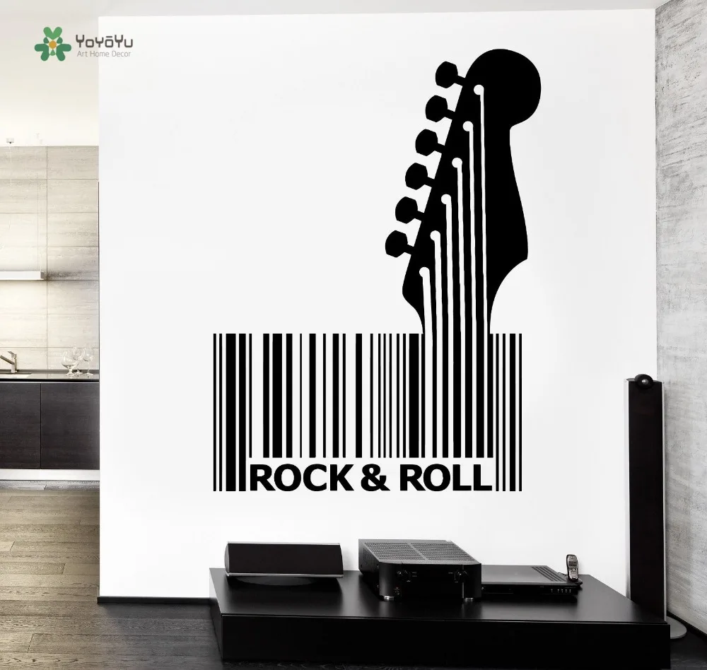 

YOYOYU Wall Decal Musie Guitar Rock Wall Sticker Vinyl Repetable Barcode Guaranteed Quality Decoration YO103