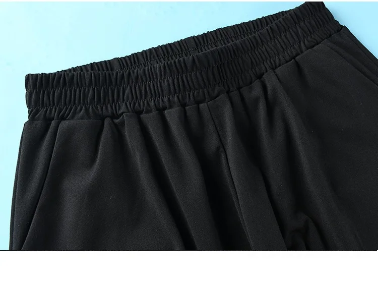 Женские шаровары большого размера повседневные свободные брюки черные тонкие