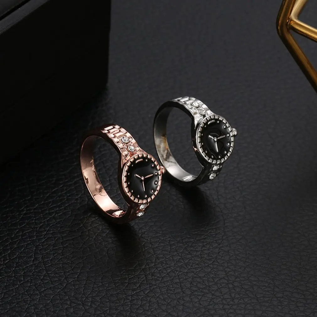 Europe and the United States new creative watch-shaped fashion ring personality couple exquisite jewelry Watch Ring 2019 | Украшения и