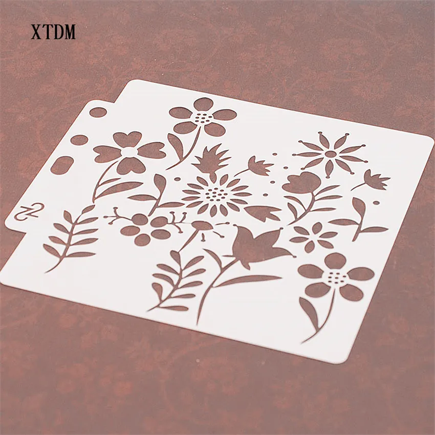 Leaves and flowers plastic mold shield DIY cake scrapbook stencils hollow Embellishments printing lace ruler Valentine's Day | Дом и сад