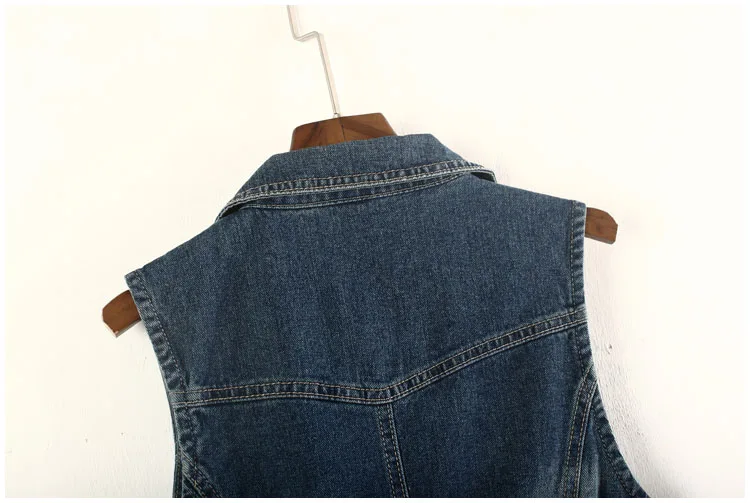

High Quality Cotton Zipper Jeans Jacket For Women Sleeveless Vest Korean Slim Female Waistcoat Coat Summer Women's Denim Vest