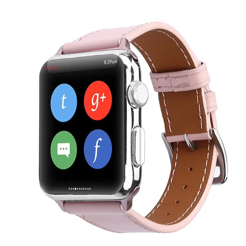Ремешок из натуральной кожи для Apple Watch 4 Band 44 мм 40 женский браслет iWatch series 1/2/3 38 42