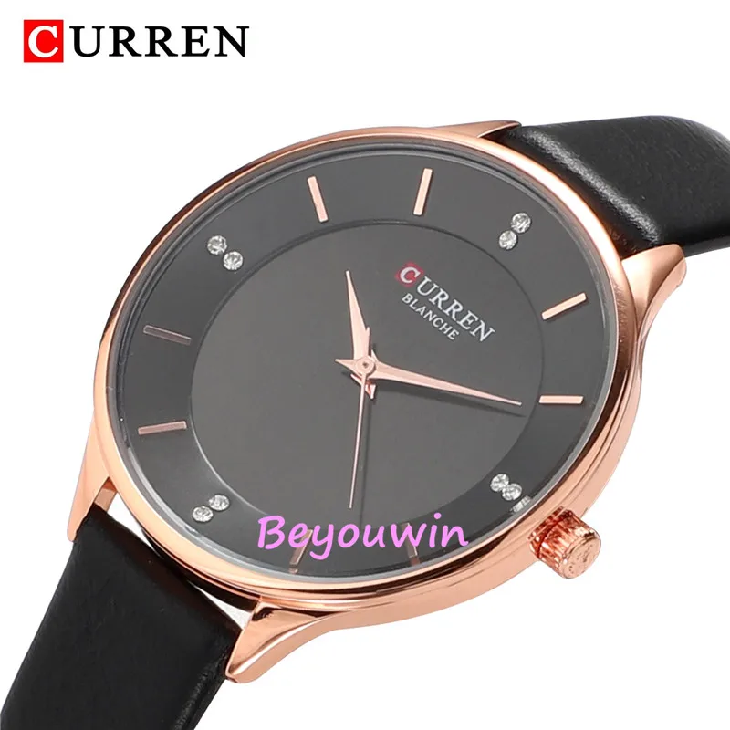 Часы curren 9041 роскошные женские часы топового бренда с кожаным ремешком кварцевые