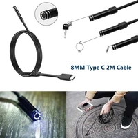 Type c Usb Endoscope Camera 8mm 720P 8led Waterproof Snake Endoscopic Inspection Hard Tube Camera PC Android for Huawei Phones
