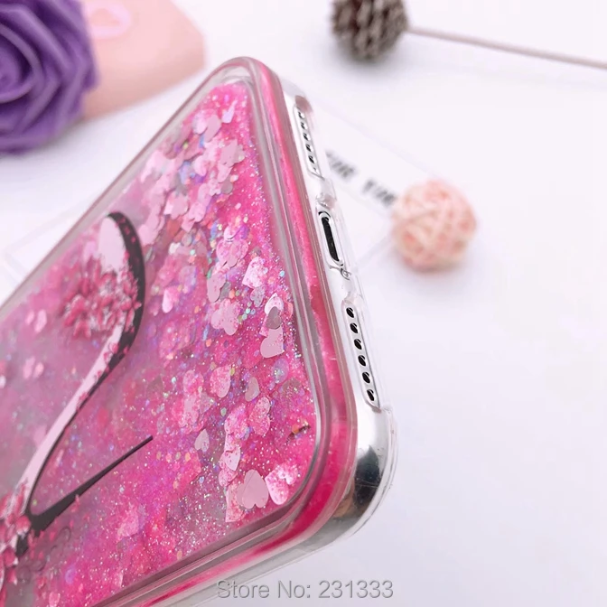 C-ku для Iphone XS X 8 7 PLUS 6 6S Жесткий Чехол из ТПУ с жидким зыбучим песком на высоком