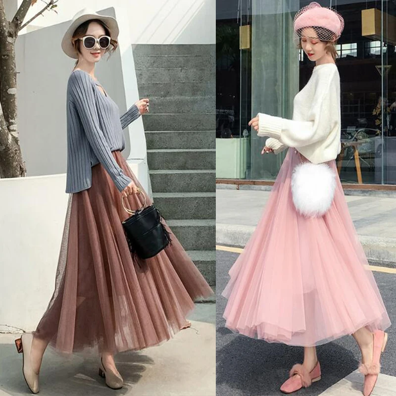 2019 Новое поступление сетчатые юбки женские летнее длинное макси-юбка Женская