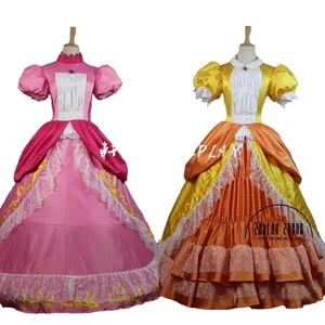 Платье принцессы сестры персикового цвета высшего качества, косплей-костюм для взрослых, женский костюм на Хэллоуин, платье на заказ
