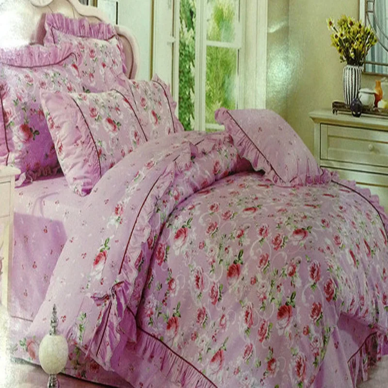 Элегантное и элегантное постельное белье 50x160 см с принтом цветов розы 100% хлопок