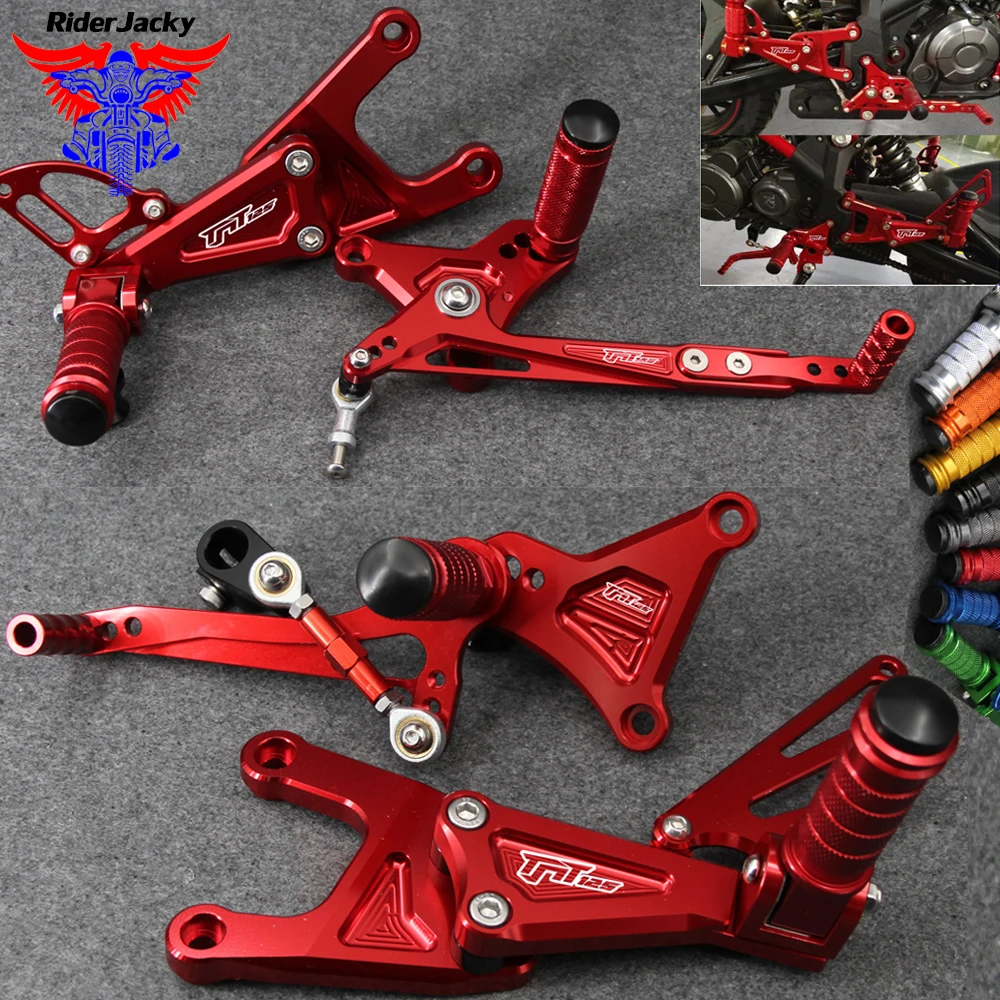 

CNC Aluminum Motorcycle Front Rear Foot Pegs Rest Pedal Footrest Rearset Accessories For Benelli TNT125 TNT 125 2016 2017 2018