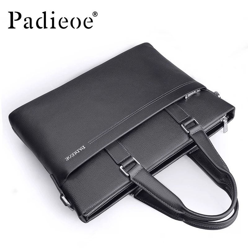 Мужской портфель Padieoe из натуральной воловьей кожи на плечо|handbag rivet|handbag lunch baghandbag