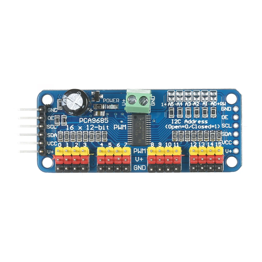 16-канальный 12-битный PWM Серводвигатель платы модуля контроллера привода IIC