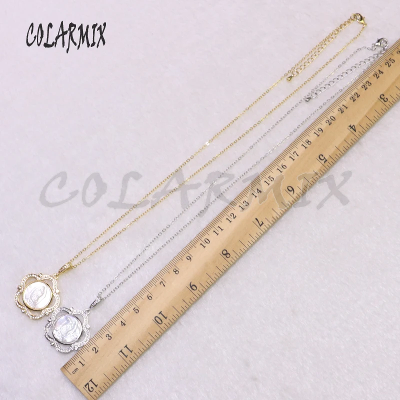 

5 strands Shell pendants necklace Baroque zircon pendant necklace fashion jewelry wholesale jewelry gift for women gems 5230