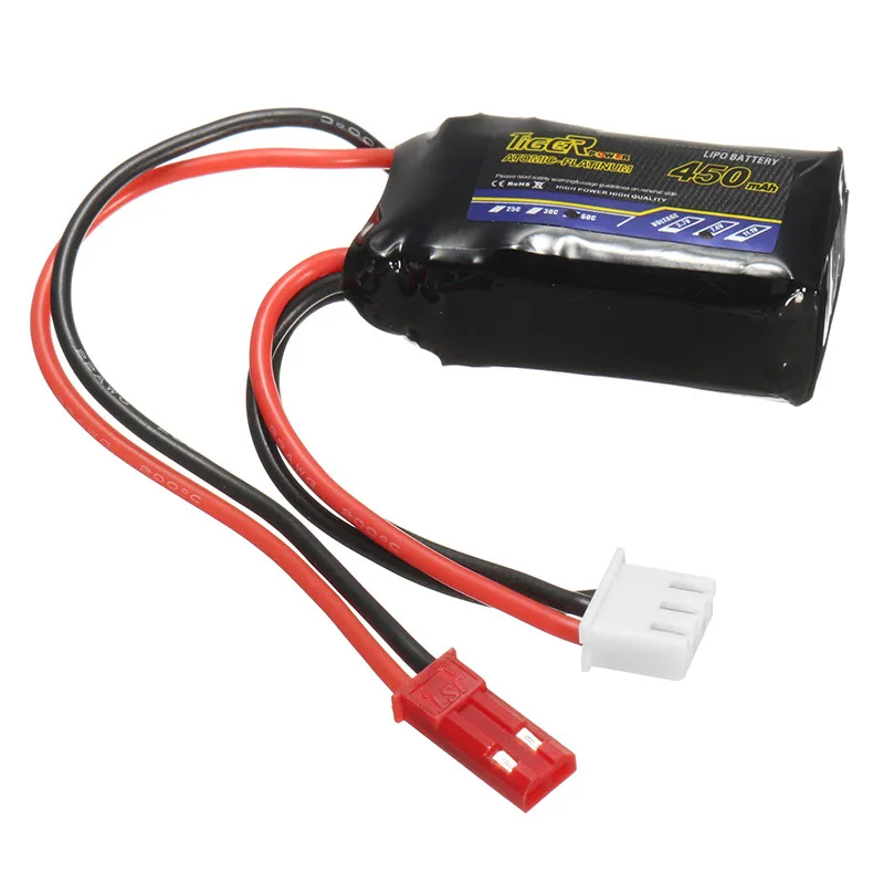 Новейший Tiger Power 7 4 в 450 мАч 60C 2S Lipo разъем батареи JST для радиоуправляемых гоночных