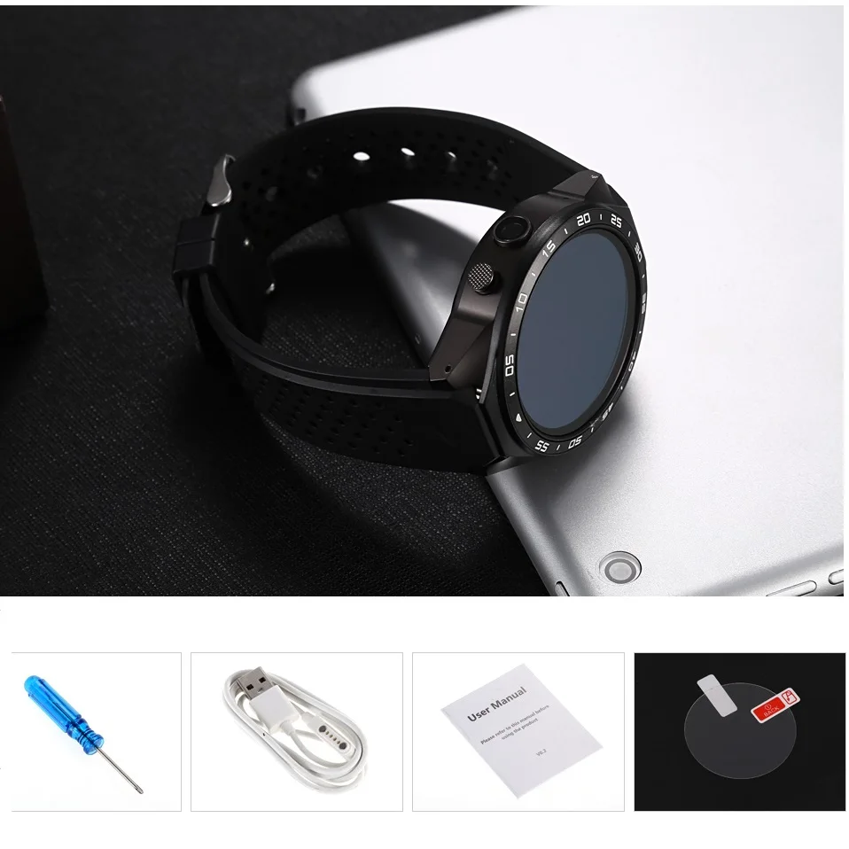 Оригинальный KingWear KW88 Android 5 1 39 ''экран 3g Smartwatch телефон MTK6580 четырехъядерный 512 Мб