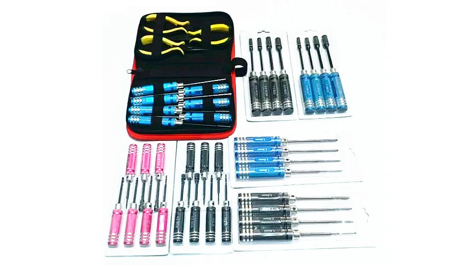 

RC Screwdriver 4.0/ 5.5/7.0/8.0 mm1.5/2.0/2.5/3.0mm 1.5/2/2.5/3/4/5.5mmHex Screwdriver / 10in 1 bag set Tool Kit for RC Models