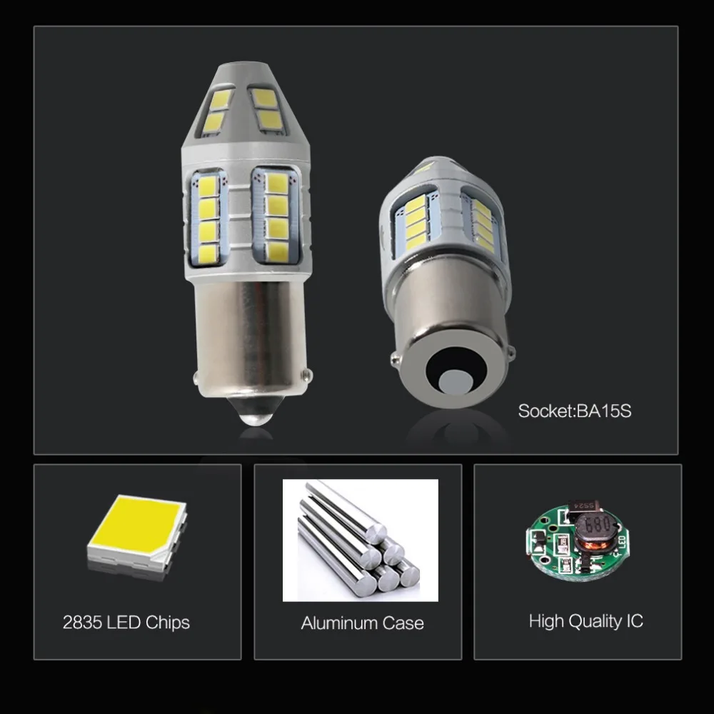 2 шт. P21W светодиодный 1156 BA15S лампы 30-2830SMD 1200Lm автомобильный сигнал поворота фара LED