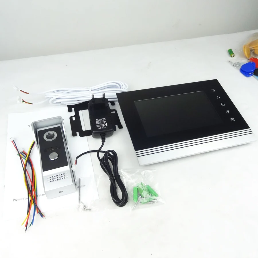 Новый 7 &quotдюймовый видео звонок монитор Интерком + открытый Камера IP65 дверь