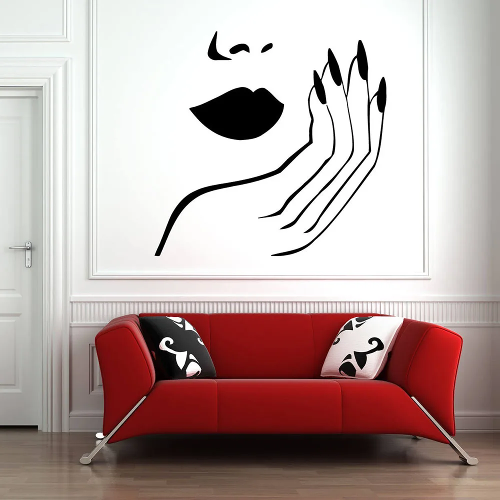 Настенные Стикеры для маникюрного салона художественные настенные наклейки