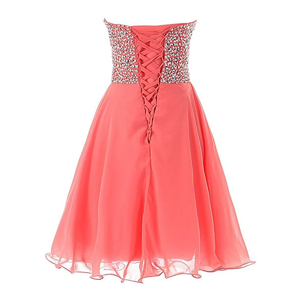 ANGELSBRIDEP Short Prom Dresses Formal Casual Dress Sweetheart Beaded Cheap Mini Women Party Evening Gowns