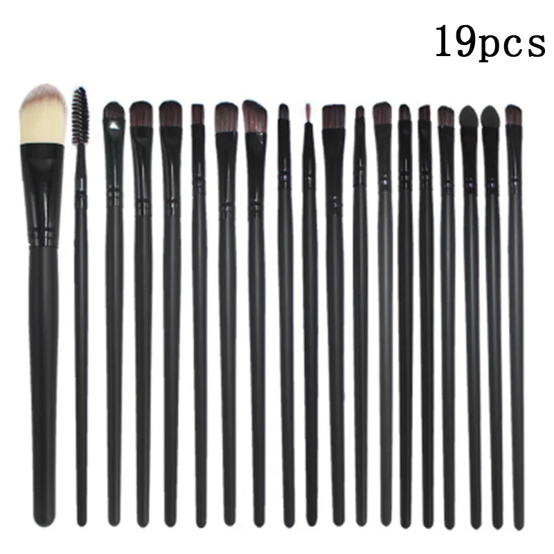19pcs 6/15/18 шт кисти для макияжа Набор инструментов Косметическая Пудра Тени для век Румяна смешивание; красота макияж кисти набор для макияжа бровей, Для женщин - Handle Color: 19pcs