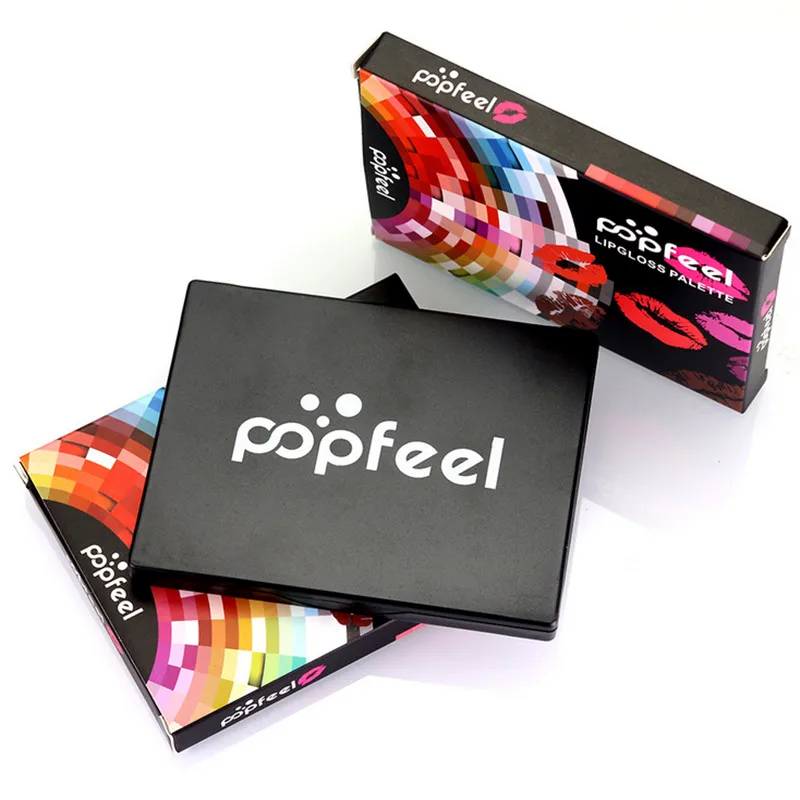 Popfeel миниатюрный блеск для губ набор пластинок макияжа 15 цветов водостойкая