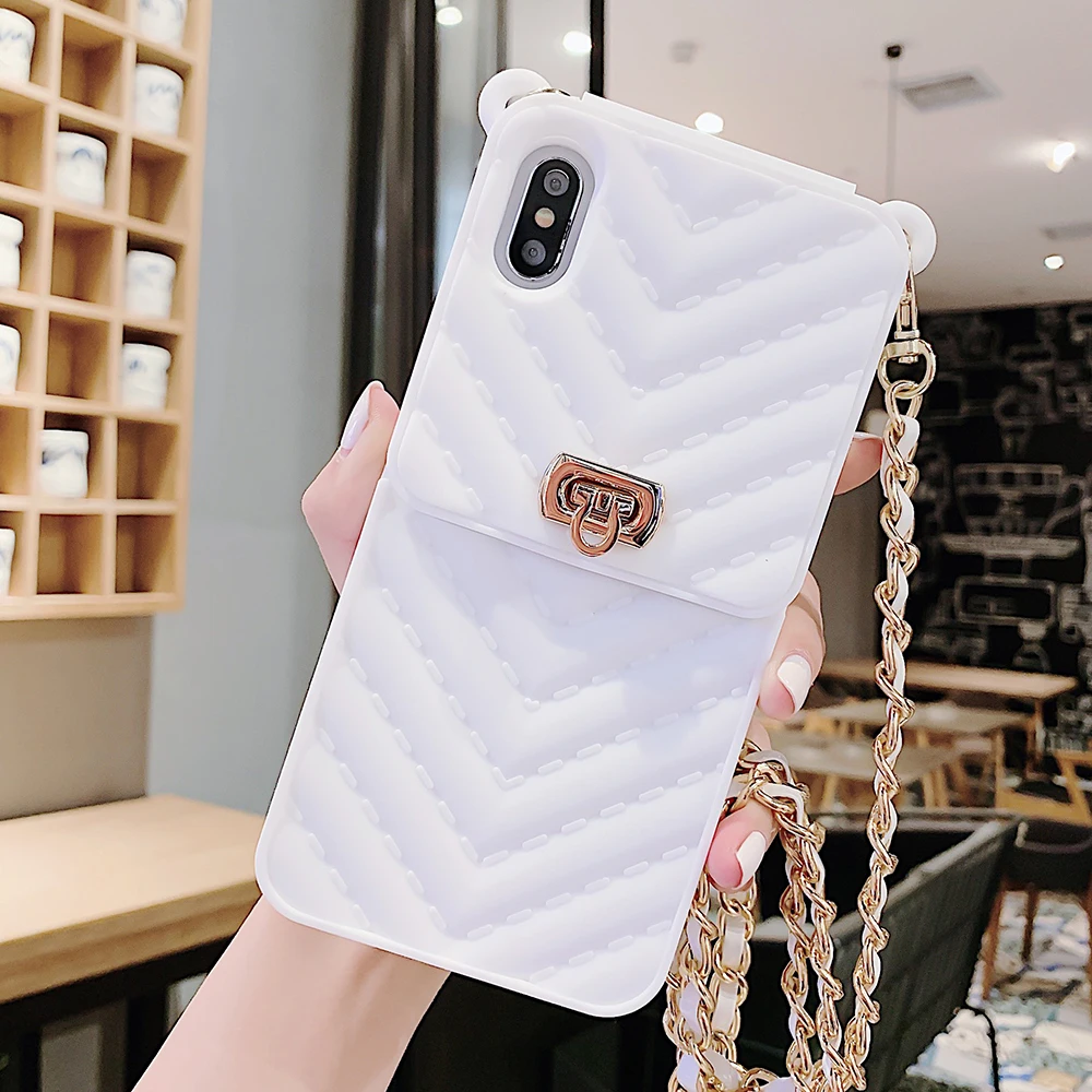 Наплечная Сумка чехол для телефона iPhone XS Max XR X 10 6 7 8 мягкий силиконовый флип