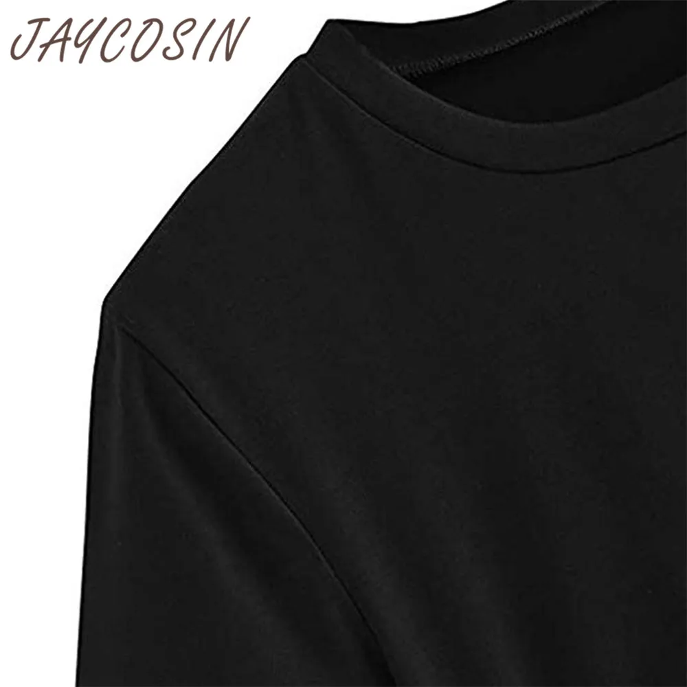 JAYCOSIN одежда, сексуальные женские топы на лямках, Полиэстеровая футболка с коротким рукавом, Женская Повседневная футболка, летний топ, Женская свободная футболка