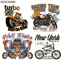 zotoone motorcycle patch for clothes motor rider ironing on patches stickers diy heat transfer accessory washable appliques e