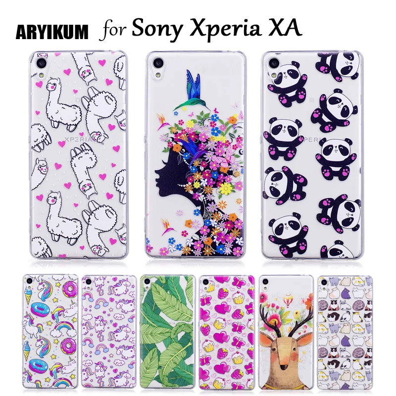 ARYIKUM Unicorn Case For Coque Sony Xperia XA 3112 F3112 F3111 Dual Black Cat Silicon Cover for Soni Etui |