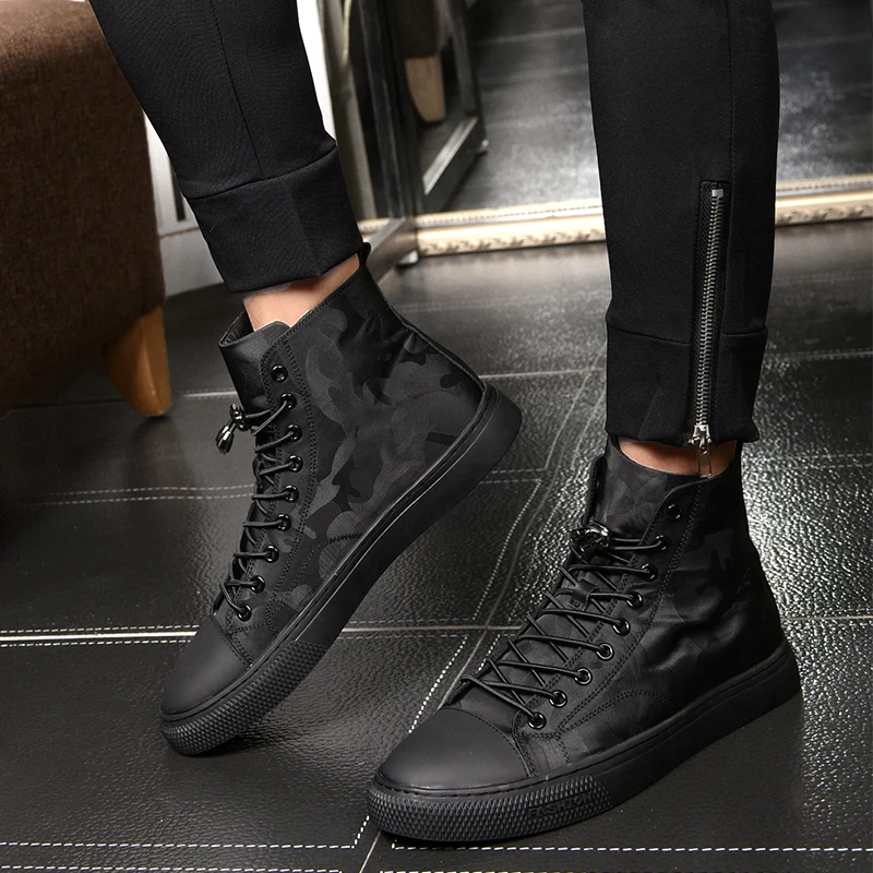 Новинка 2018 модная мужская повседневная обувь камуфляжные ботильоны Мужская