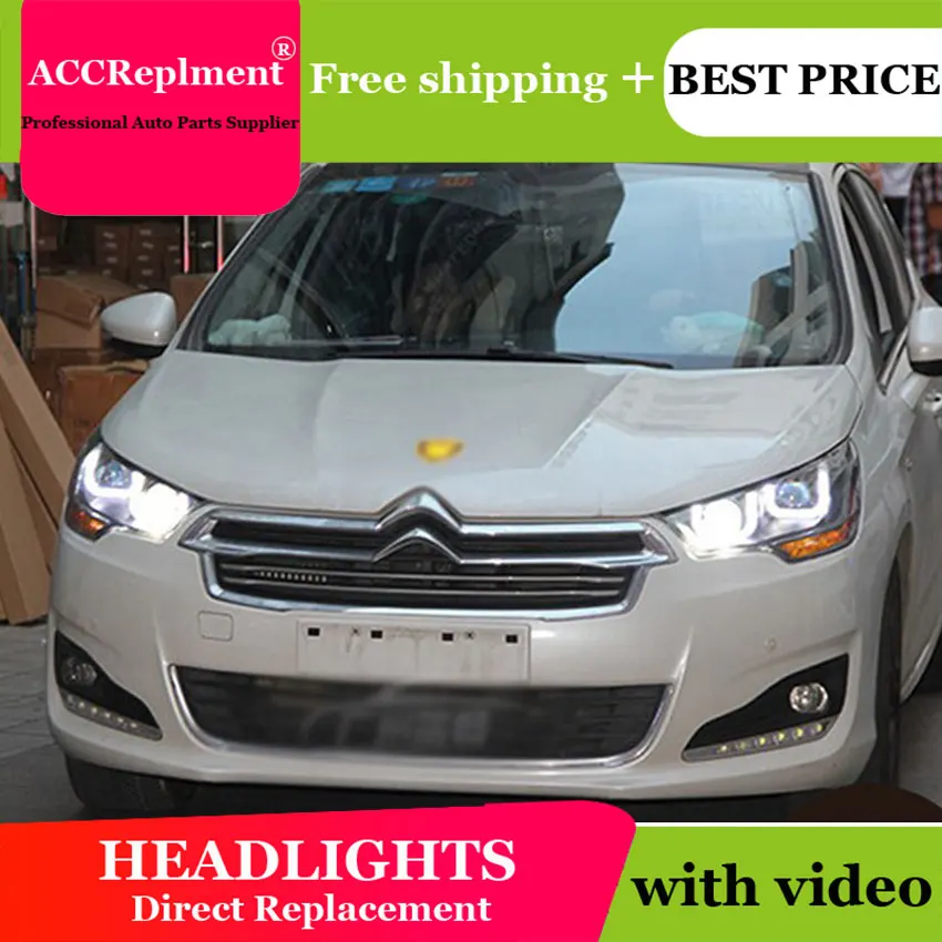 Автомобильный Стайлинг для Citroen C4L фары 2013-2014 C4 светодиодные drl прожекторные H7 hid Q5