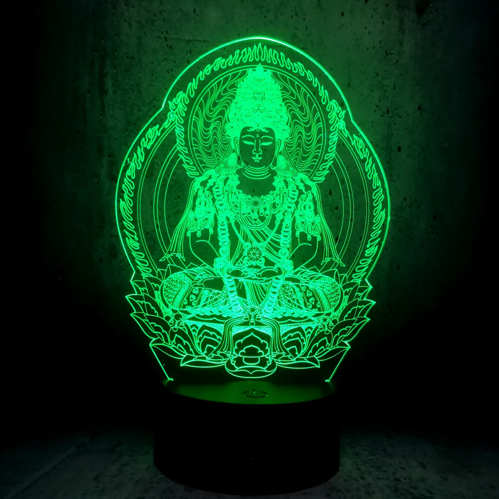Распродажа Новинка Будда Usb 3d ночник атмосферные светодиодные лампы Luminaria Nights Lamp