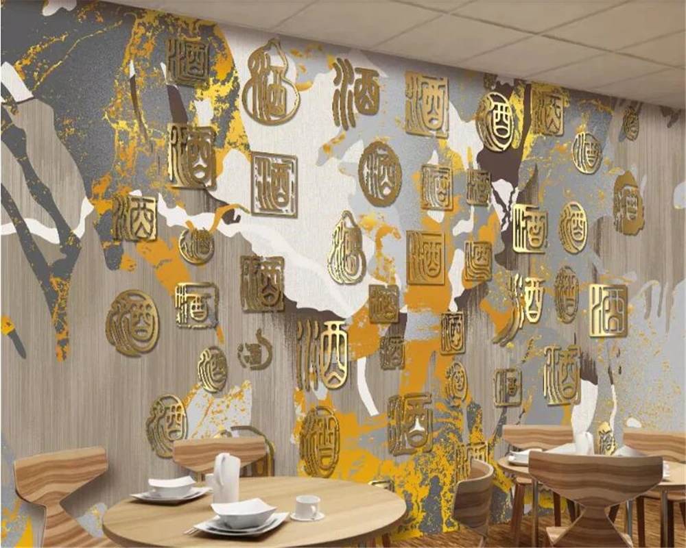 Beibehangwallpaper китайский ресторан отеля бар 3d обои для украшения дома оснастка фон