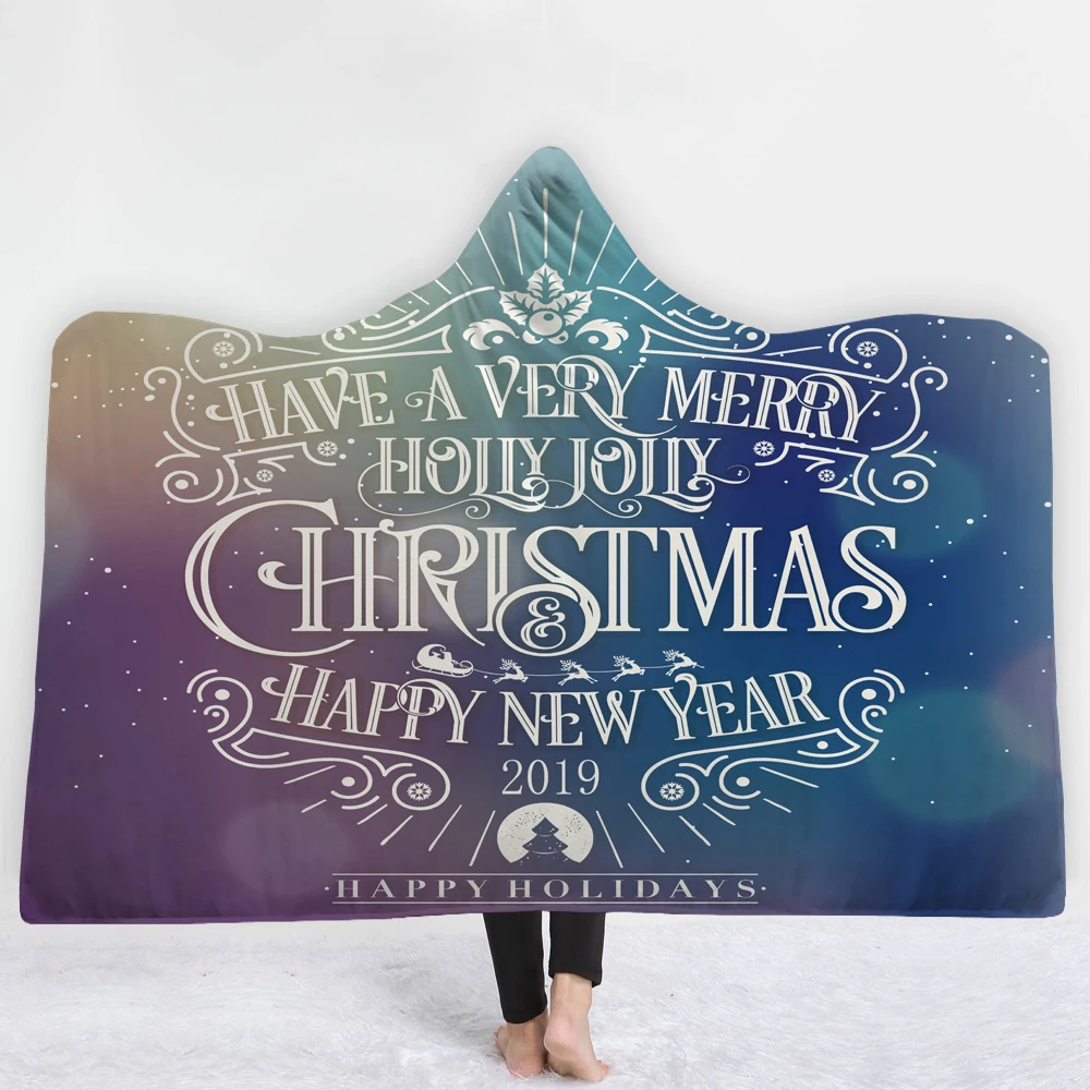 Одеяла хорошего качества с зелеными растениями шапки одеяла надписью &quotMerry