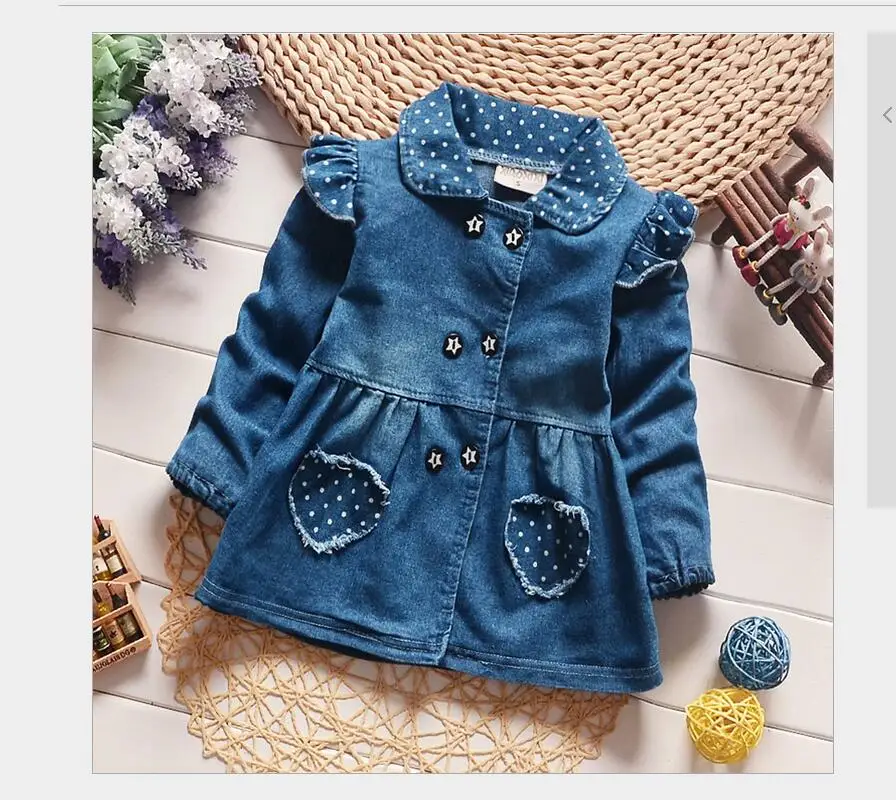 Весна 2017 новинка детская джинсовая куртка для девочек женское хлопковое пальто с