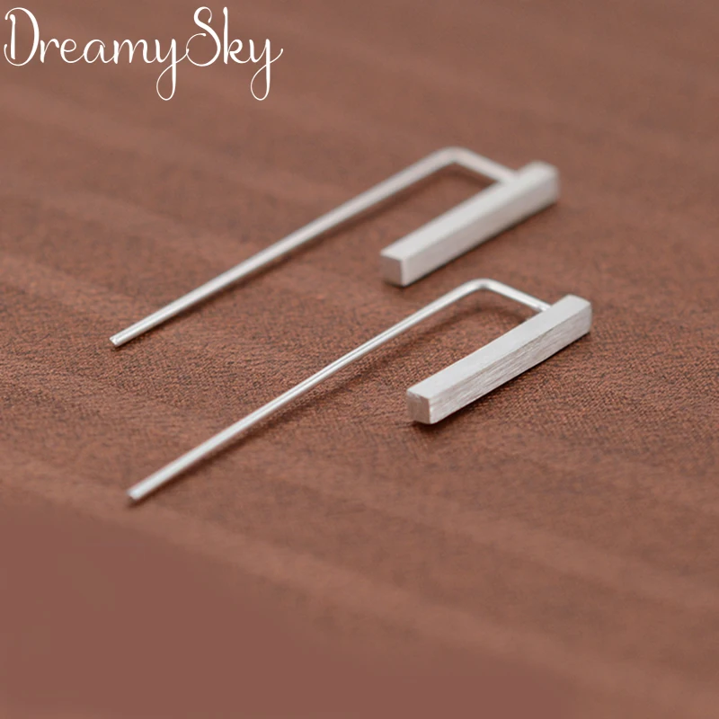 Женские серьги с большой линией DreamySky ювелирные изделия серебристого цвета