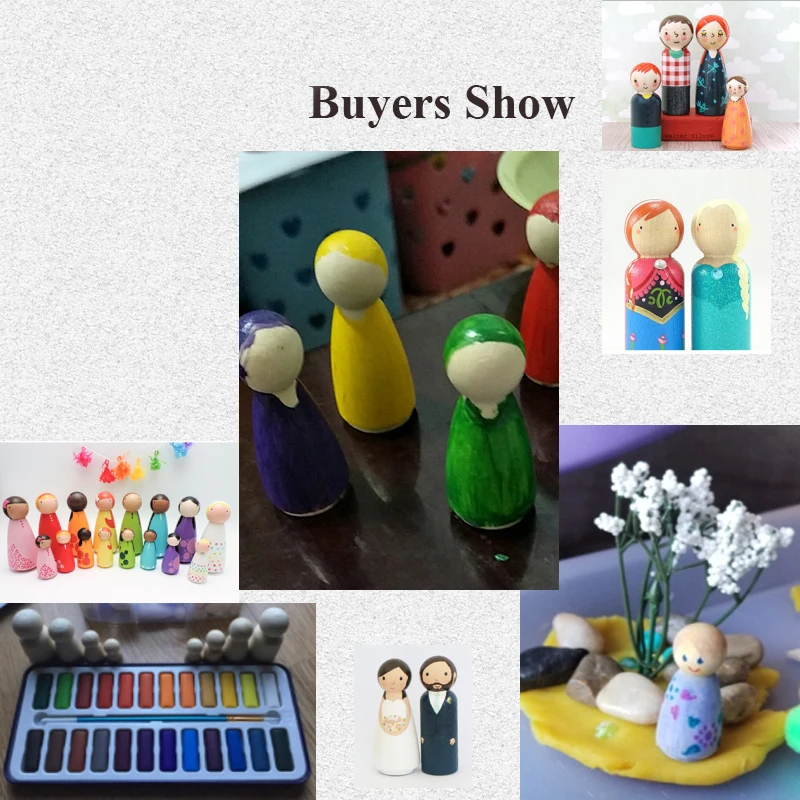 Mu&ntilde;ecas de clavija de madera de arce sin pintar para ni&ntilde;os, regalos de cumplea&ntilde;os hechos a mano, Pastel de Bodas sin terminar, mu&ntilde;ecas de decoraci&oacute;n, conjunto de juguetes de dentici&oacute;n-5