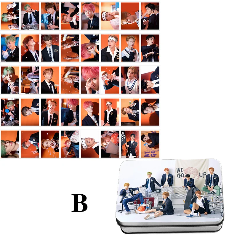 B Модный Kpop NCT DREAM Mini Album 2 WE GO UP Lomo Polaroid фото карта металлическая коробка NCT вентиляторы Подарочная коробка 40 шт. карты Прямая - Цвет: B