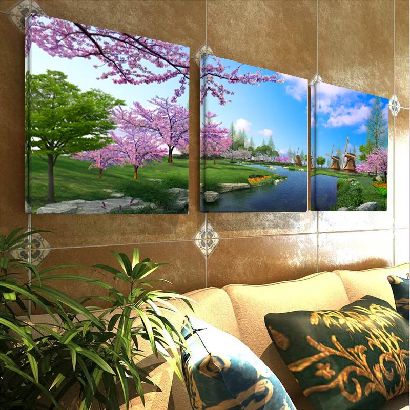 Современная живопись комбинация из трех картин наборы для распыления Настенный