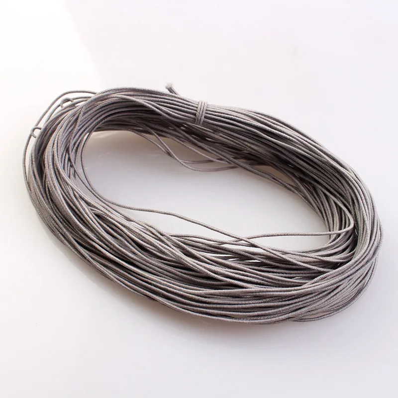 Grey elastic string 12 м 1 мм Плетеный эластичный шнур Бисероплетение нитей тянущаяся струнная ткань крафтовые шнуры для изготовления ювелирных изделий 23 Цвета - Цвет: Grey elastic string
