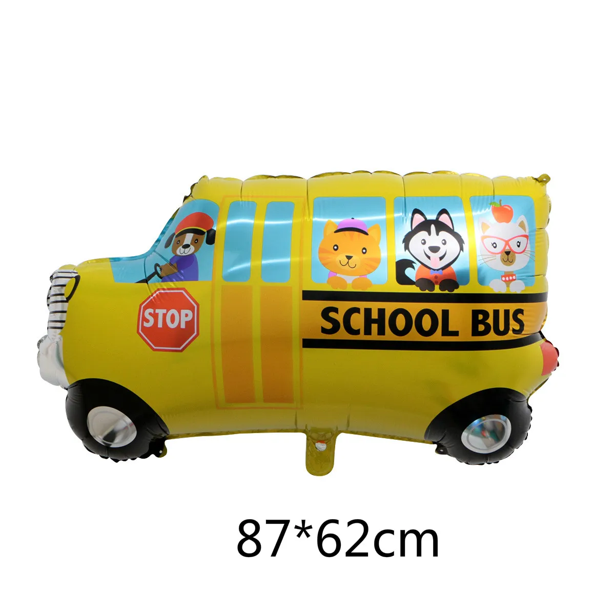 School Bus 1 шт. мультфильм автомобиль серии фольги Воздушные шары пожарная машина Поезд Автобус Гелиевый шар детский подарок детская игрушка для вечеринки по случаю Дня Рождения декоры - Цвет: School Bus