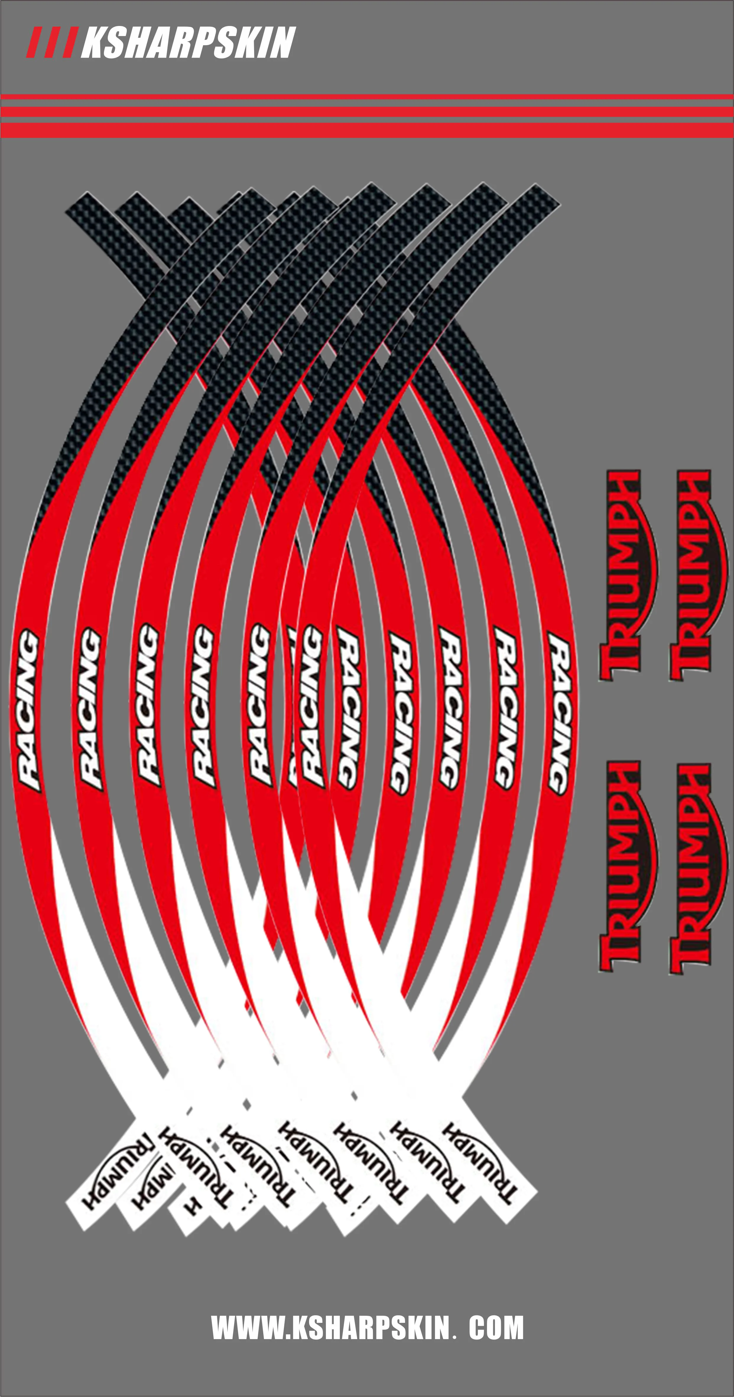 Лидер продаж наклейка на передний и задний край мотоцикла TRIUMPH 17 дюймов наклейки