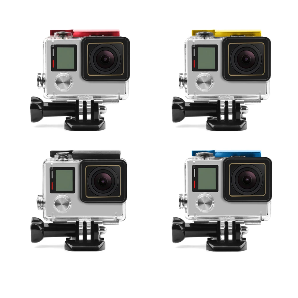 Алюминиевая защелка для задней двери с защелкой для GoPro Hero 3+ 4, Защитный Водонепроницаемый чехол для GoPro Hero 4, аксессуары