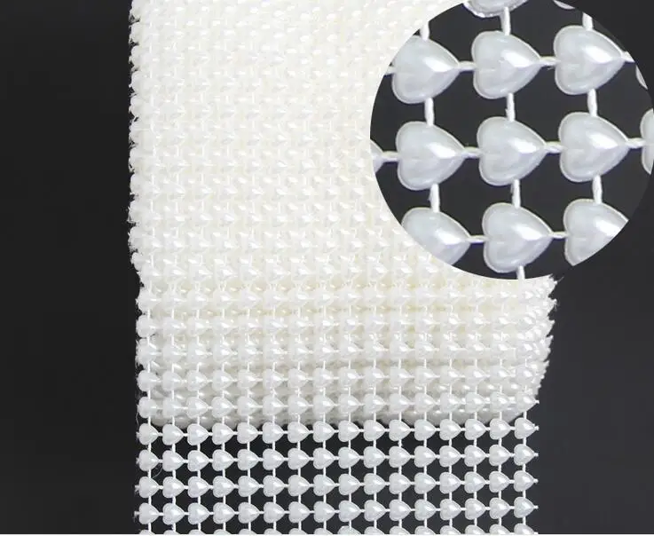 10 ярдов 16 рядов белая жемчужная лента в форме половины сердца для шитья сумок