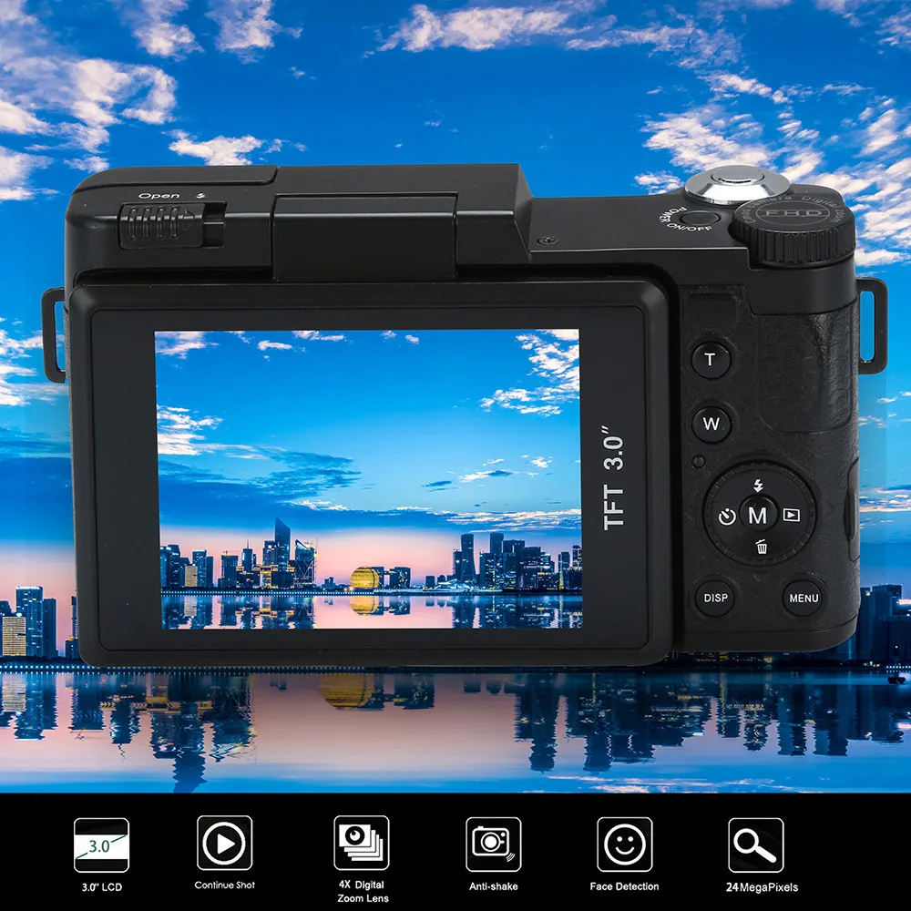 Ручная цифровая камера 16X цифровой зум видеокамера HD 1080P 10