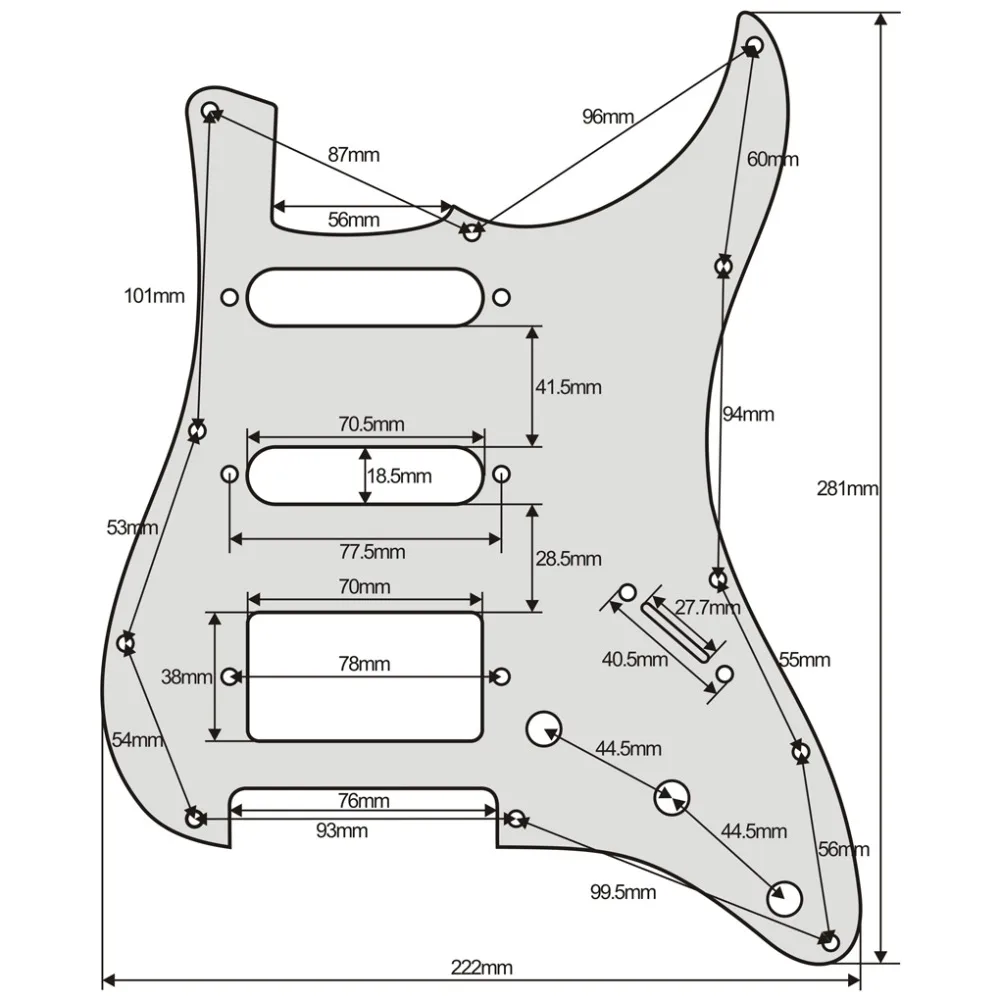 FLEOR 1 набор из 11 отверстий для электрогитары Pickguard SSH HSS гитарная пластина и винты подходят для гитарных деталей Strat, 20 цветов на выбор