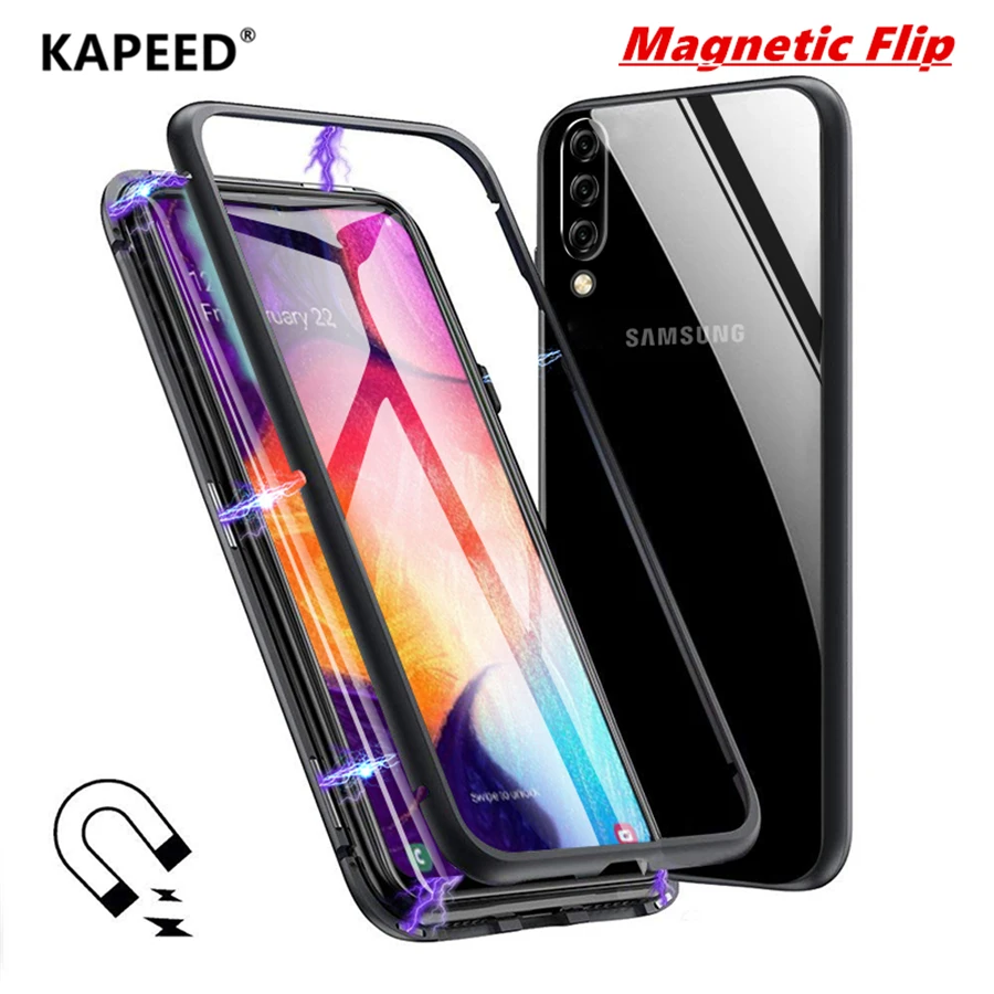 Откидной Чехол для Samsung Galaxy A50 KAPEED с магнитным покрытием из закаленного стекла